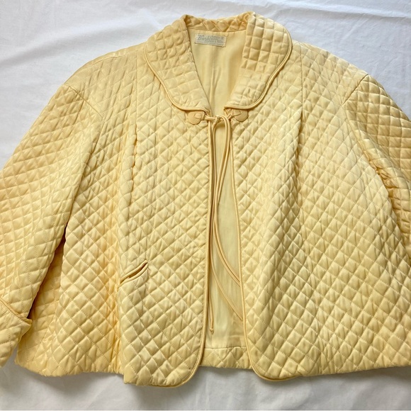 Vintage Barbizon Satin Quilted Bed Jacket 1950's Puffett - Picture 9 of 17